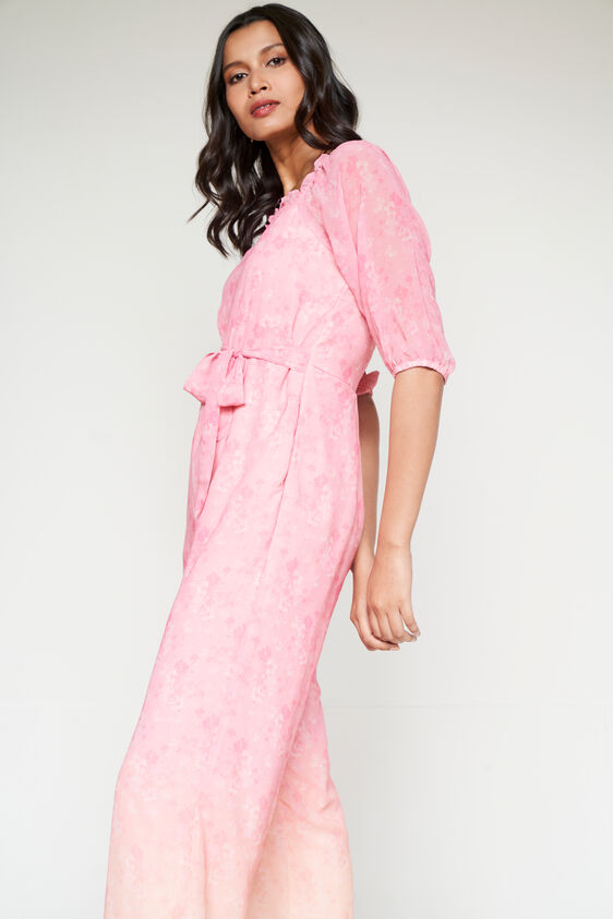 Pink-Orange Ombre Jumpsuit, Orange, image 4